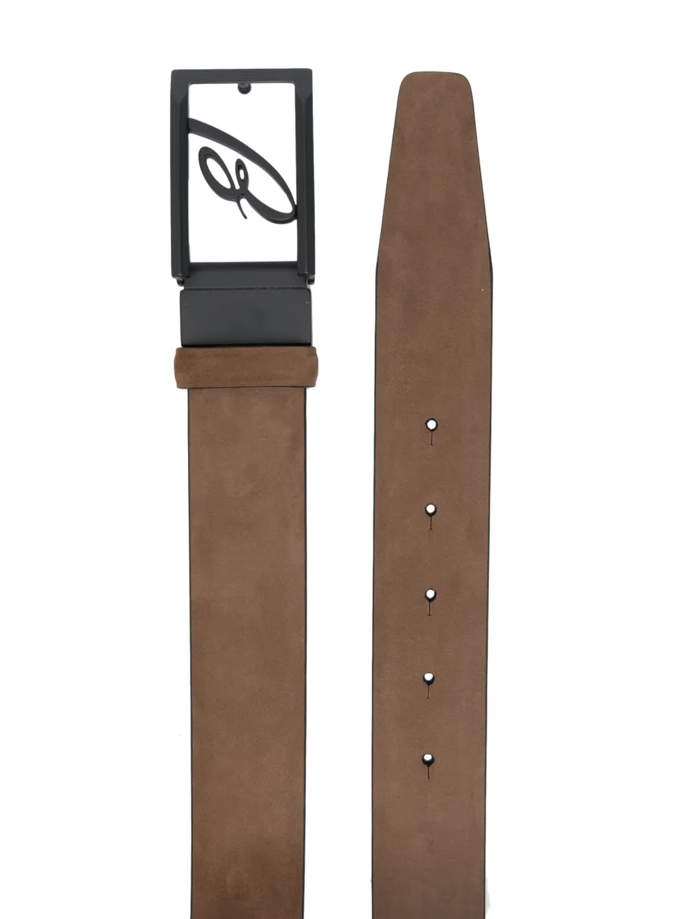 Brioni Riem met logogesp - Bruin