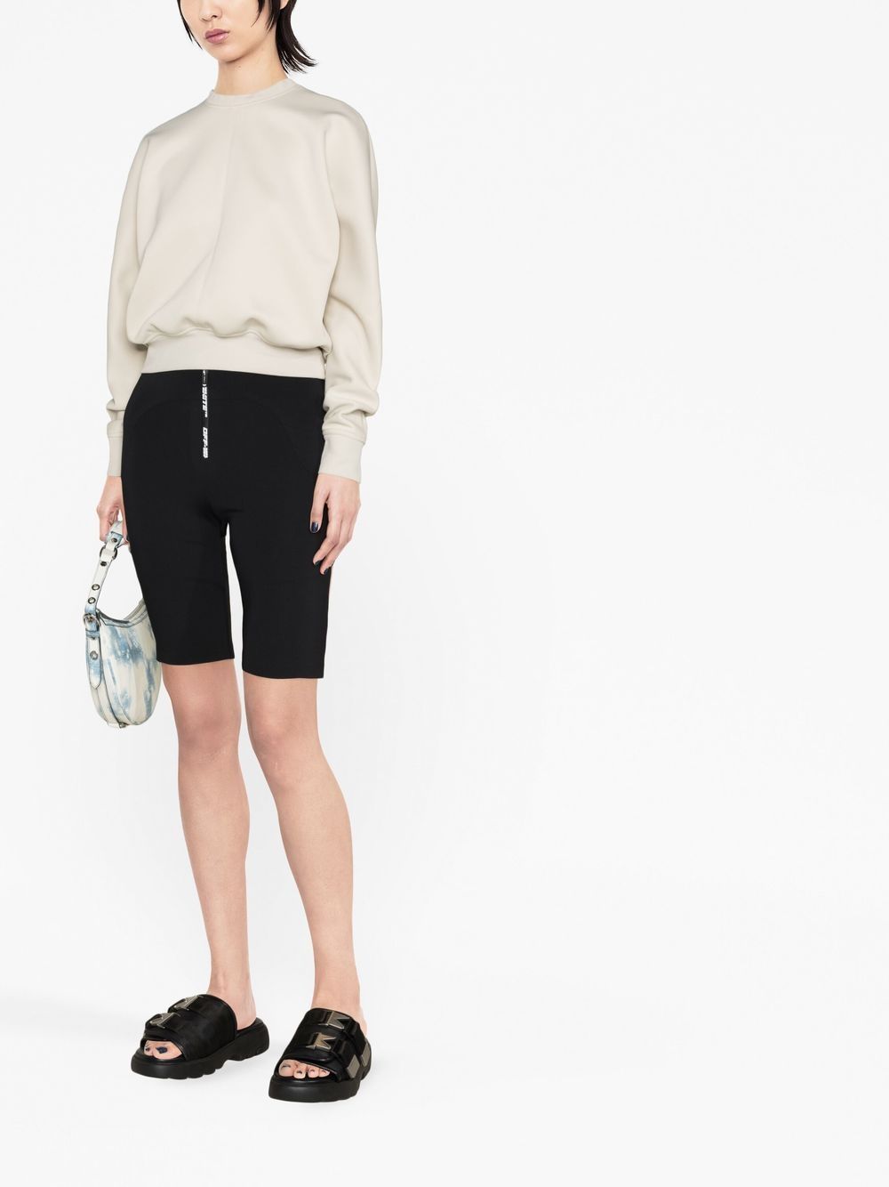 Shop Off-white Logo-print Shorts In Black