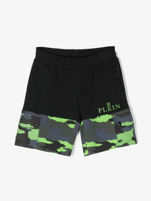 Philipp Plein Junior Plein camouflage-print shorts
