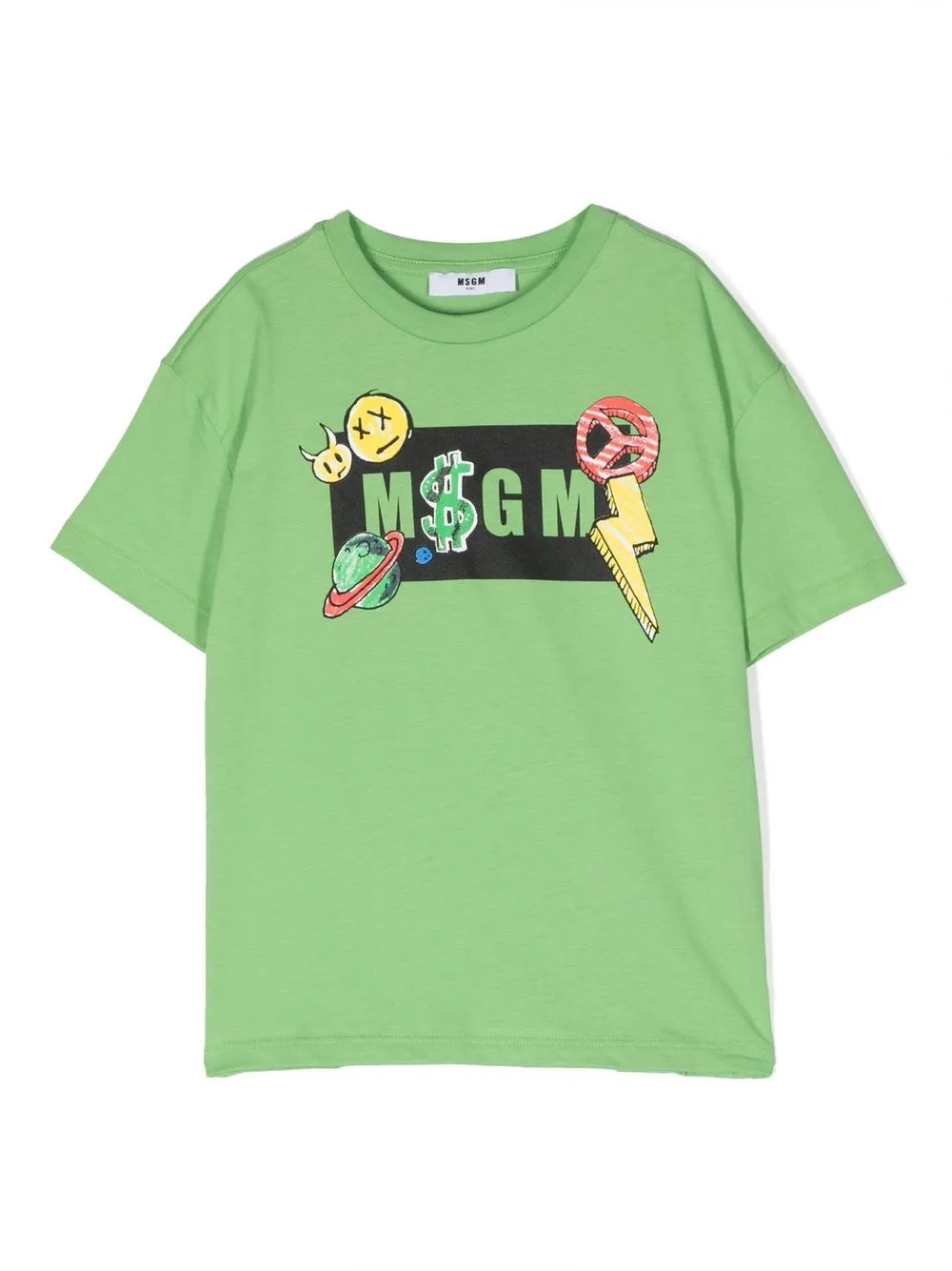 

MSGM Kids playera con logo estampado - Verde