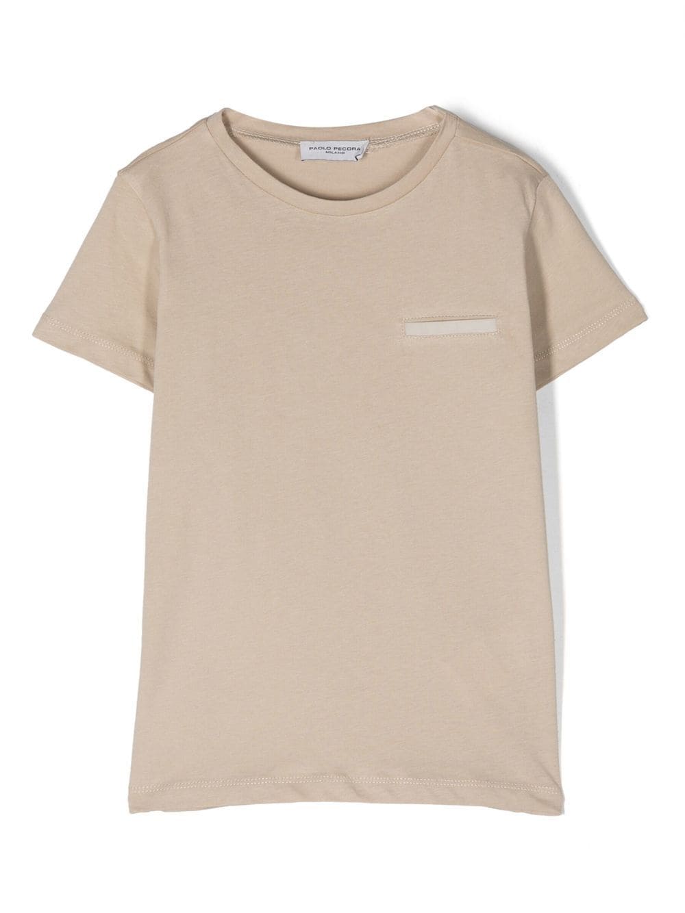 Paolo Pecora Kids' Shortsleeved Cotton T-shirt In Beige