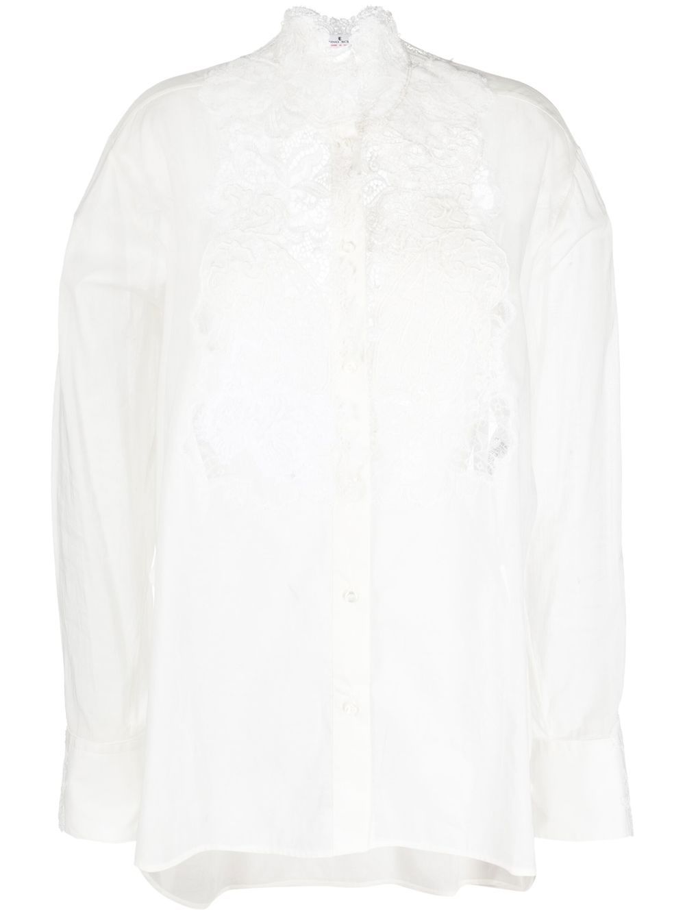 Ermanno Scervino corded-lace long-sleeve shirt - White