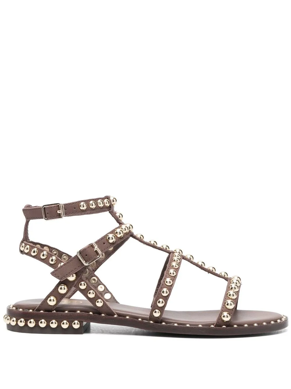 

Ash stud-embellished leather sandals - Brown