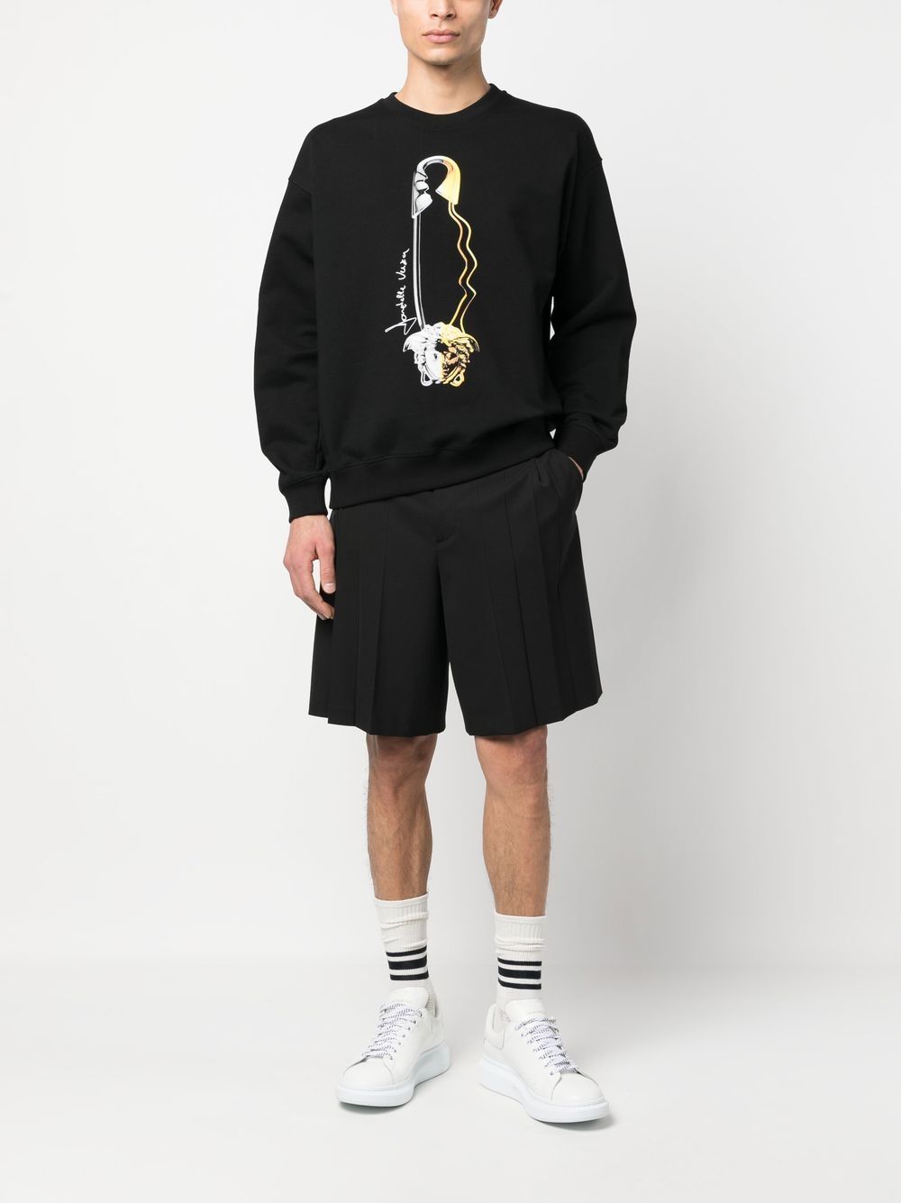 Versace Sweater met veiligheidsspeld - Zwart