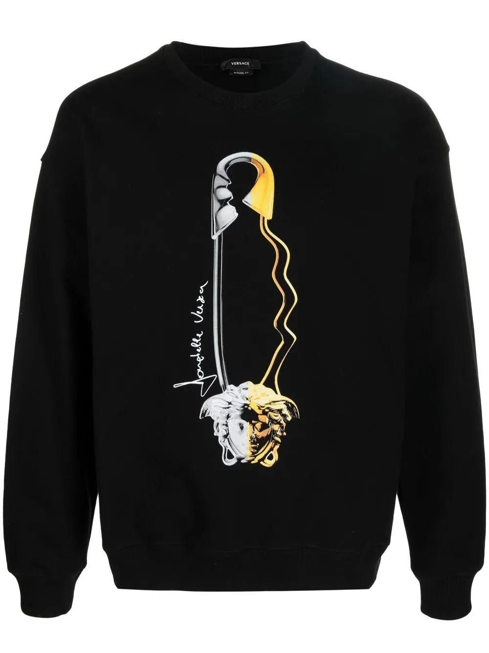 

Versace safety-pin print sweatshirt - Black