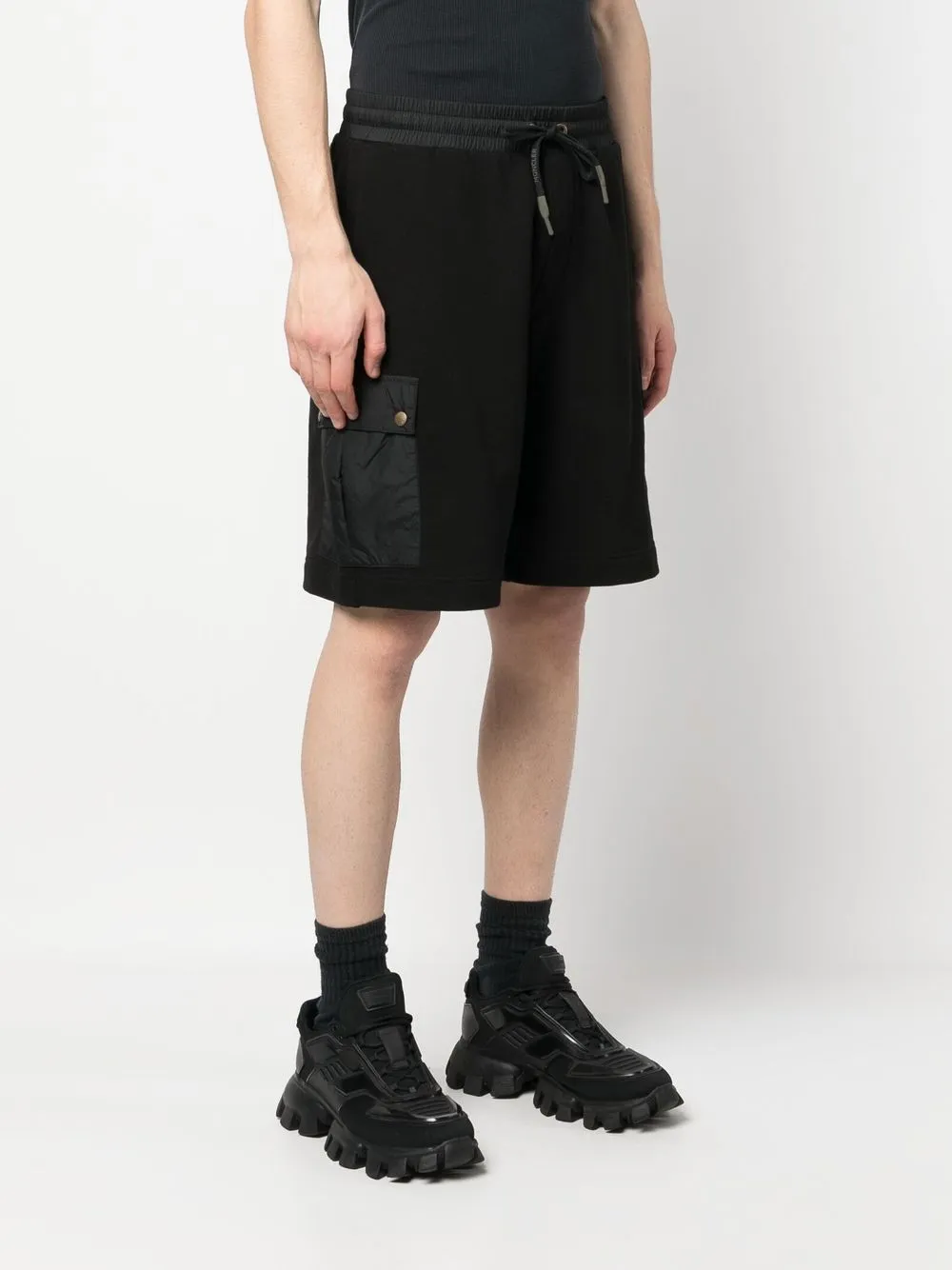 Moncler logo-patch Cotton Shorts | Black | FARFETCH