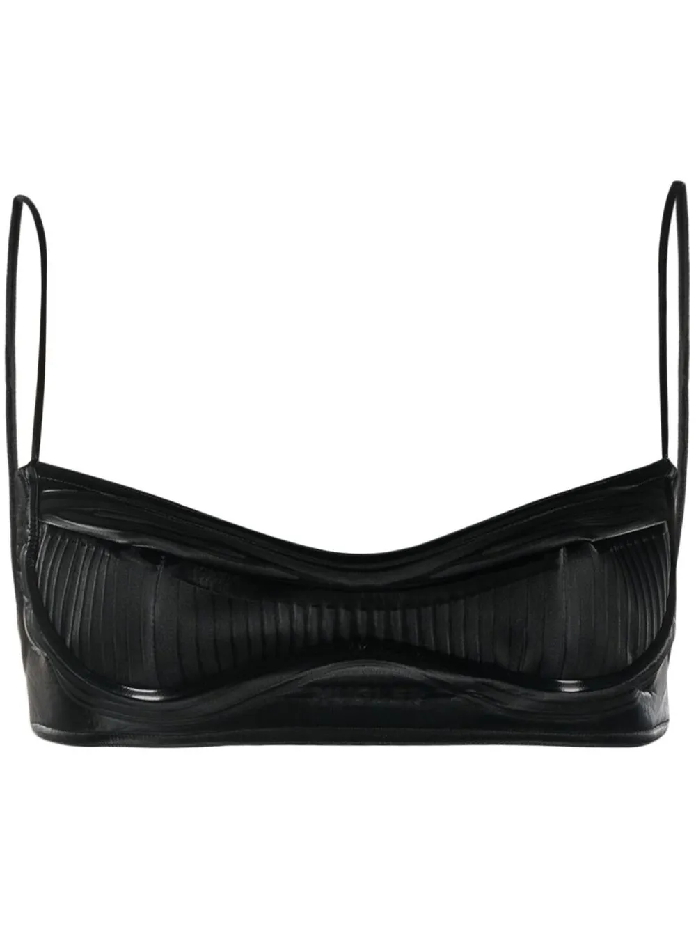 

Mugler spaghetti-strap crop top - Black