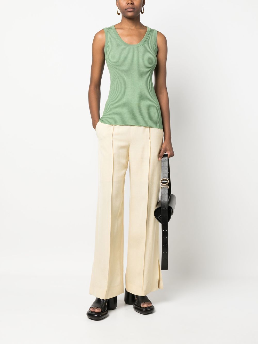 Jil Sander Geribbelde top - Groen