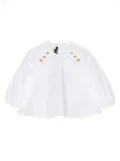 Balmain Kids decorative-button cotton blouse - White