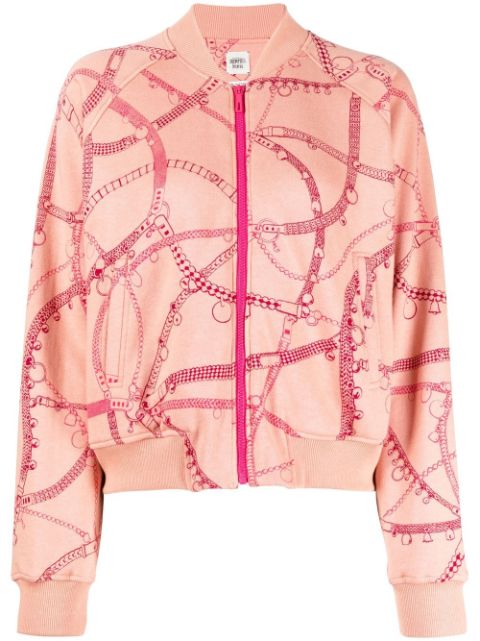 Hermès Pre-Owned bridle-strap print zip-up jacket