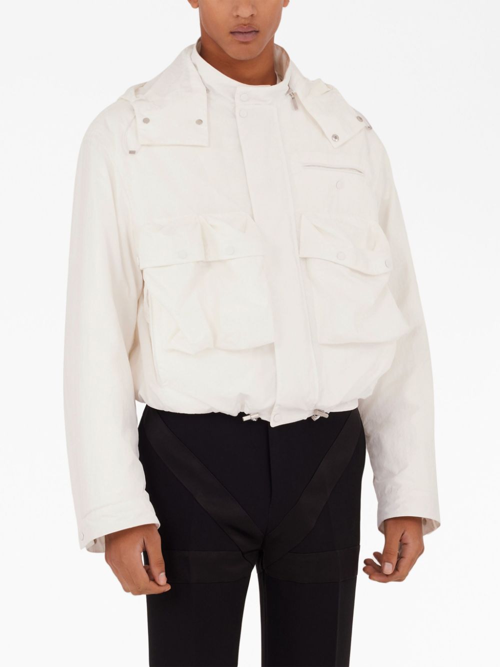 Shop Ferragamo Detachable-hood Jacket In Weiss