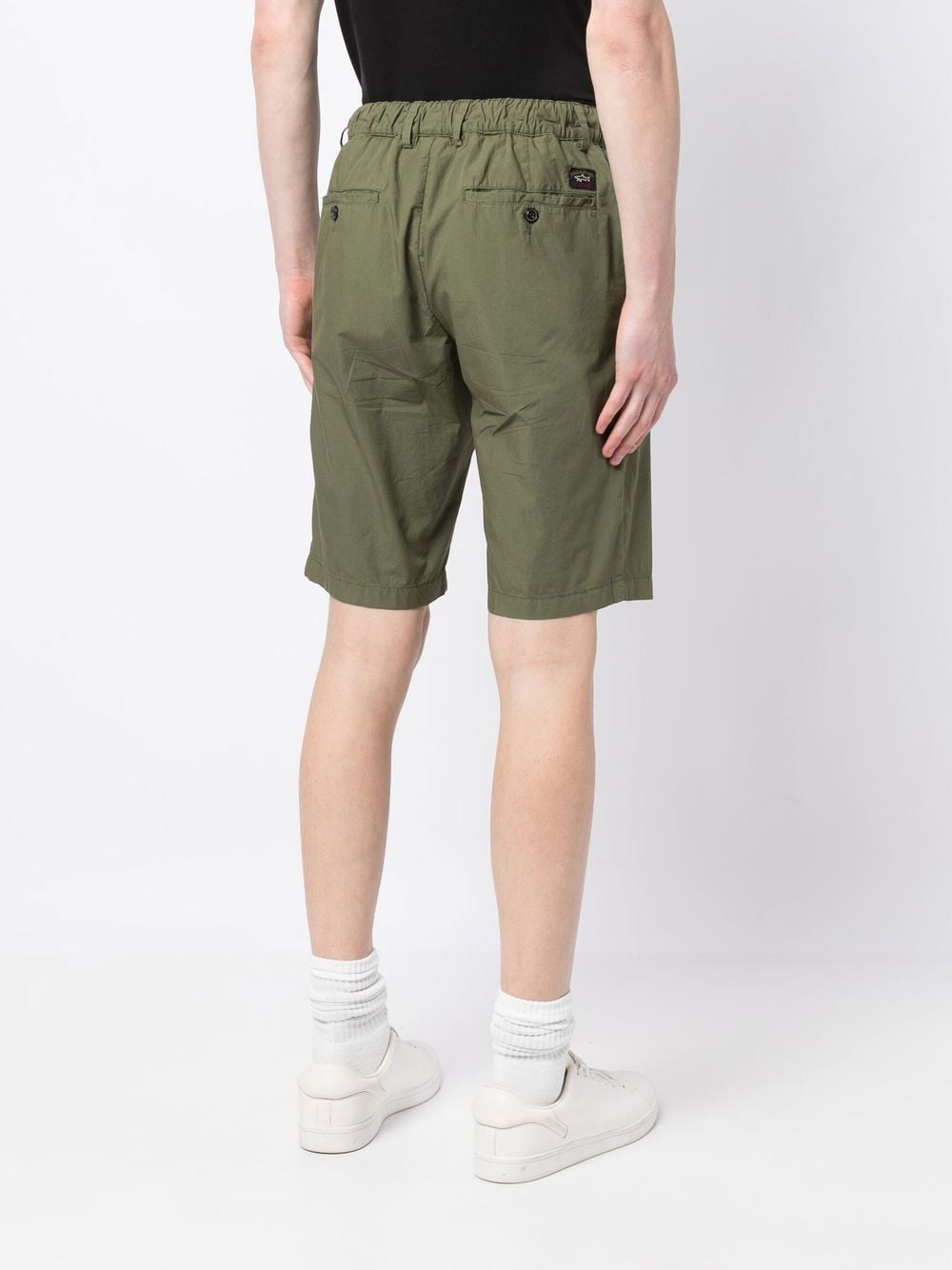 Shop Paul & Shark Elasticated-waistband Chino Shorts In Grün