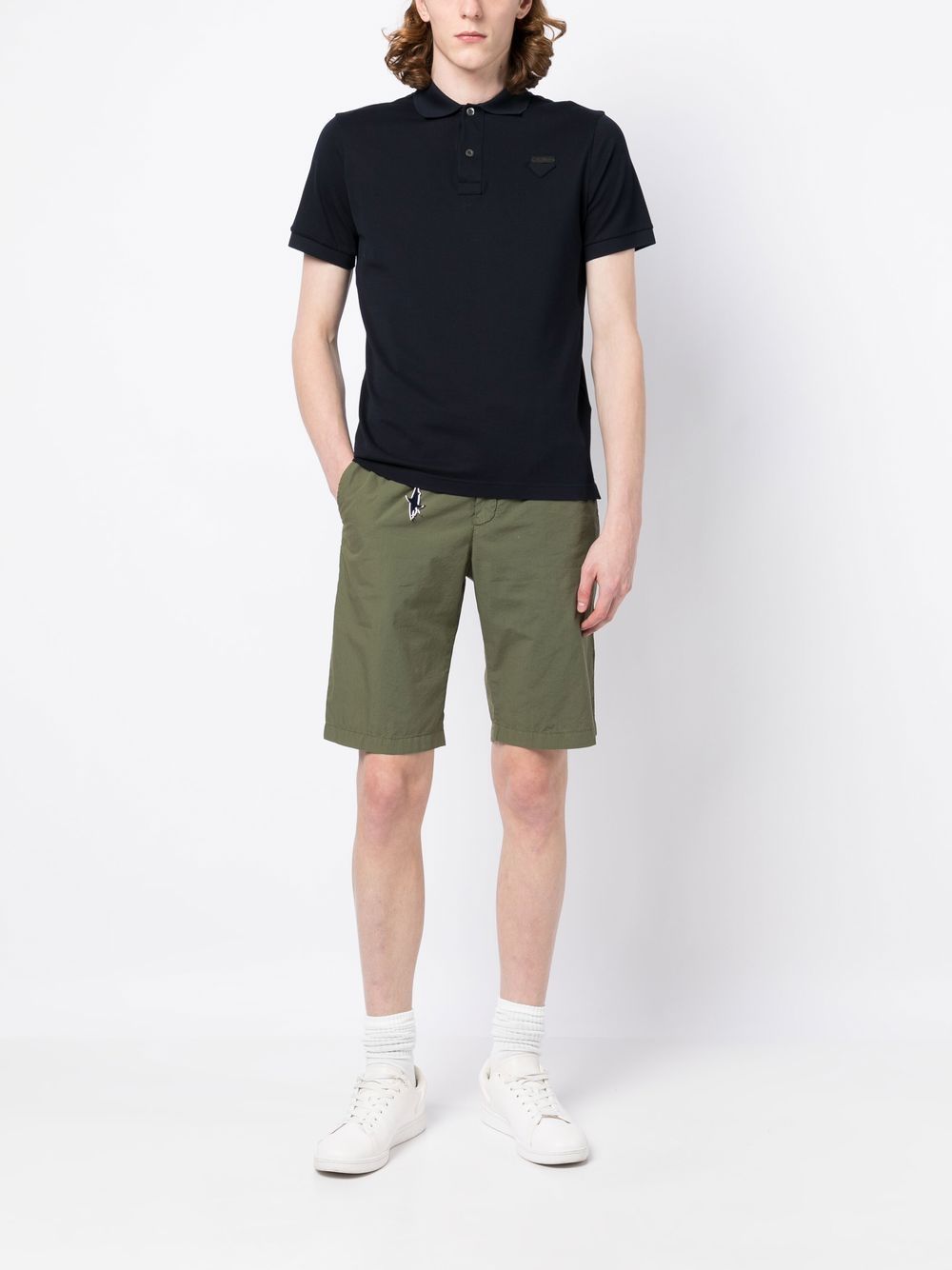Shop Paul & Shark Elasticated-waistband Chino Shorts In Grün