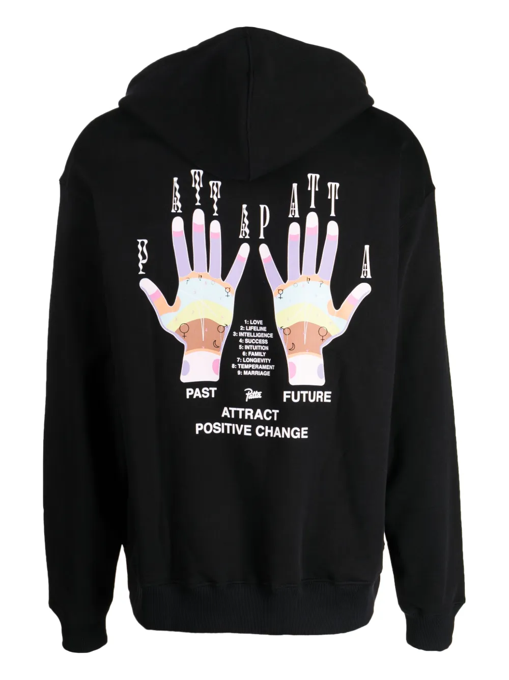 PATTA Hoodie met logoprint - Zwart