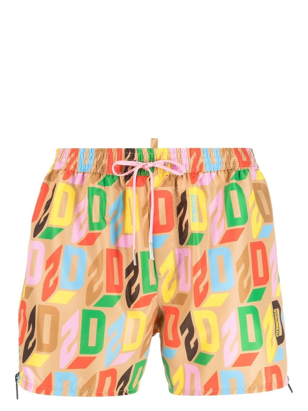 Dsquared2 Logo-print Swim Shorts In Brown