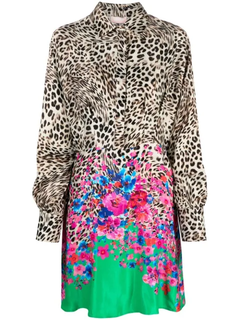 LIU JO mix-print shirt dress