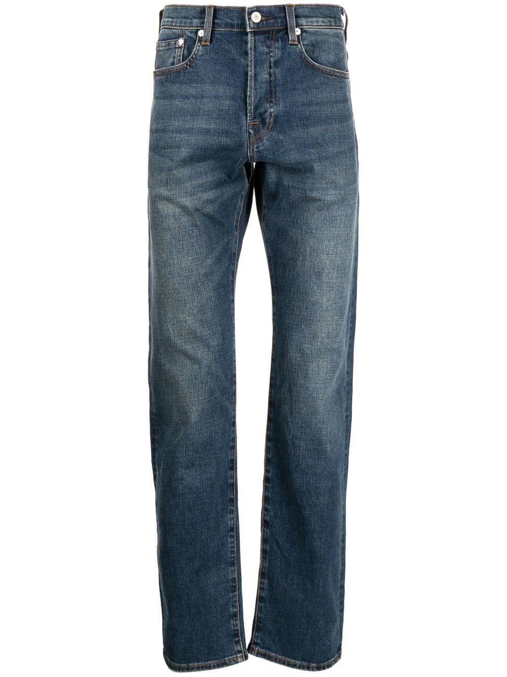 stonewash straight-leg jeans