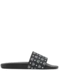 MCM logo-print single-strap slides - Black