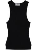 GANNI panelled rib-knit vest top - Black