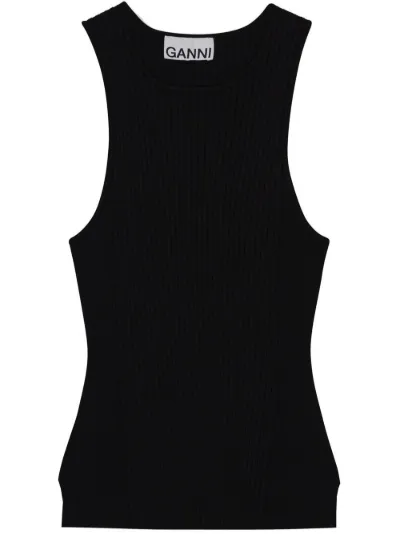 panelled rib-knit vest top | GANNI | Eraldo.com