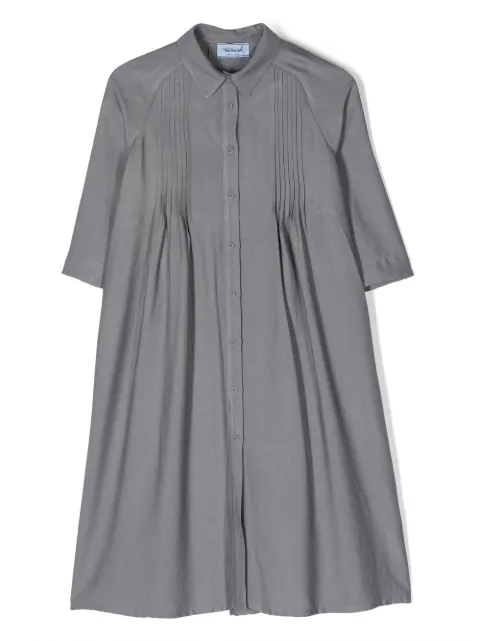 Mi Mi Sol pleated three-quarter shirtdress