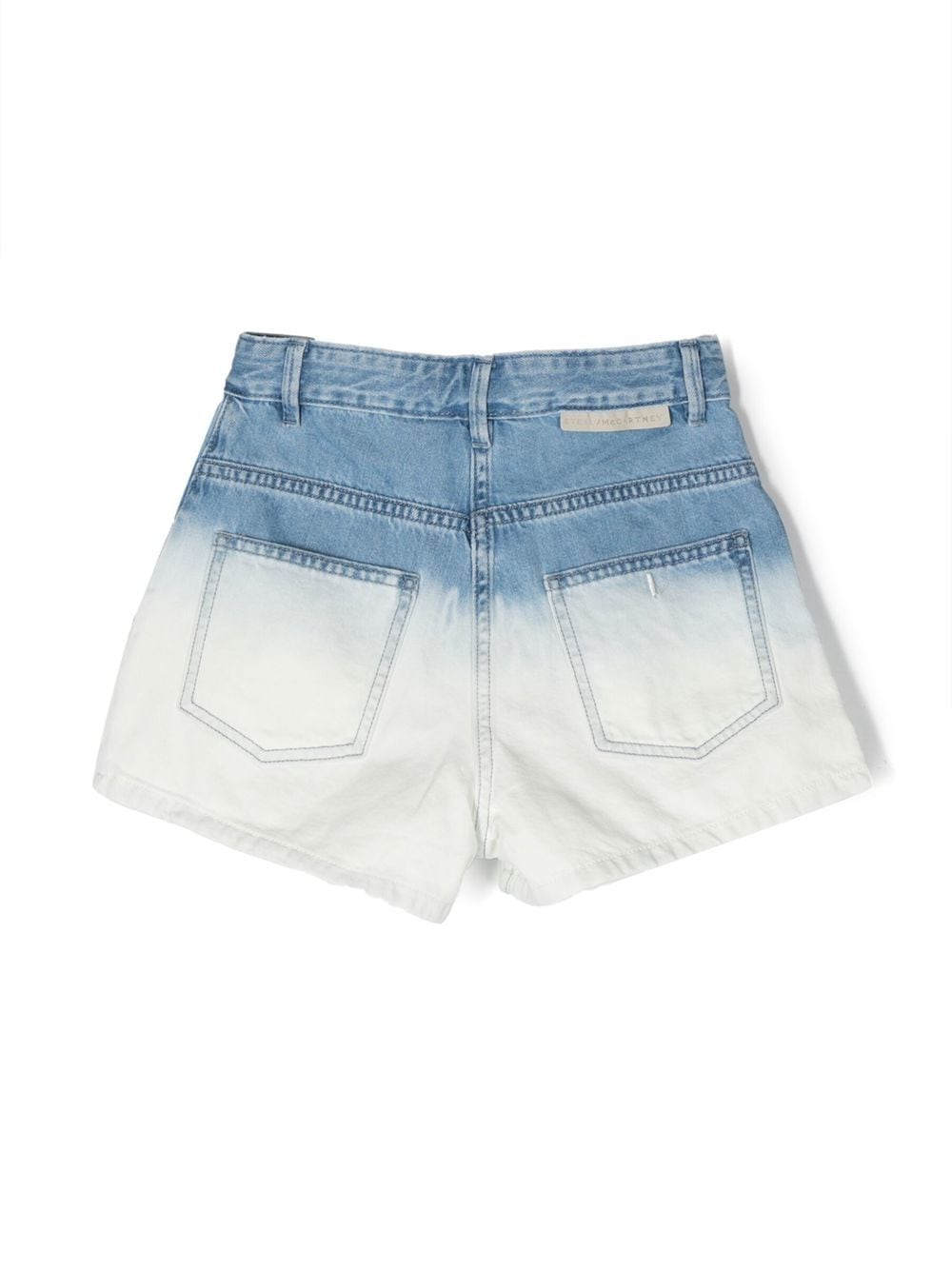 Shop Stella Mccartney Two-tone Denim Shorts In Blue