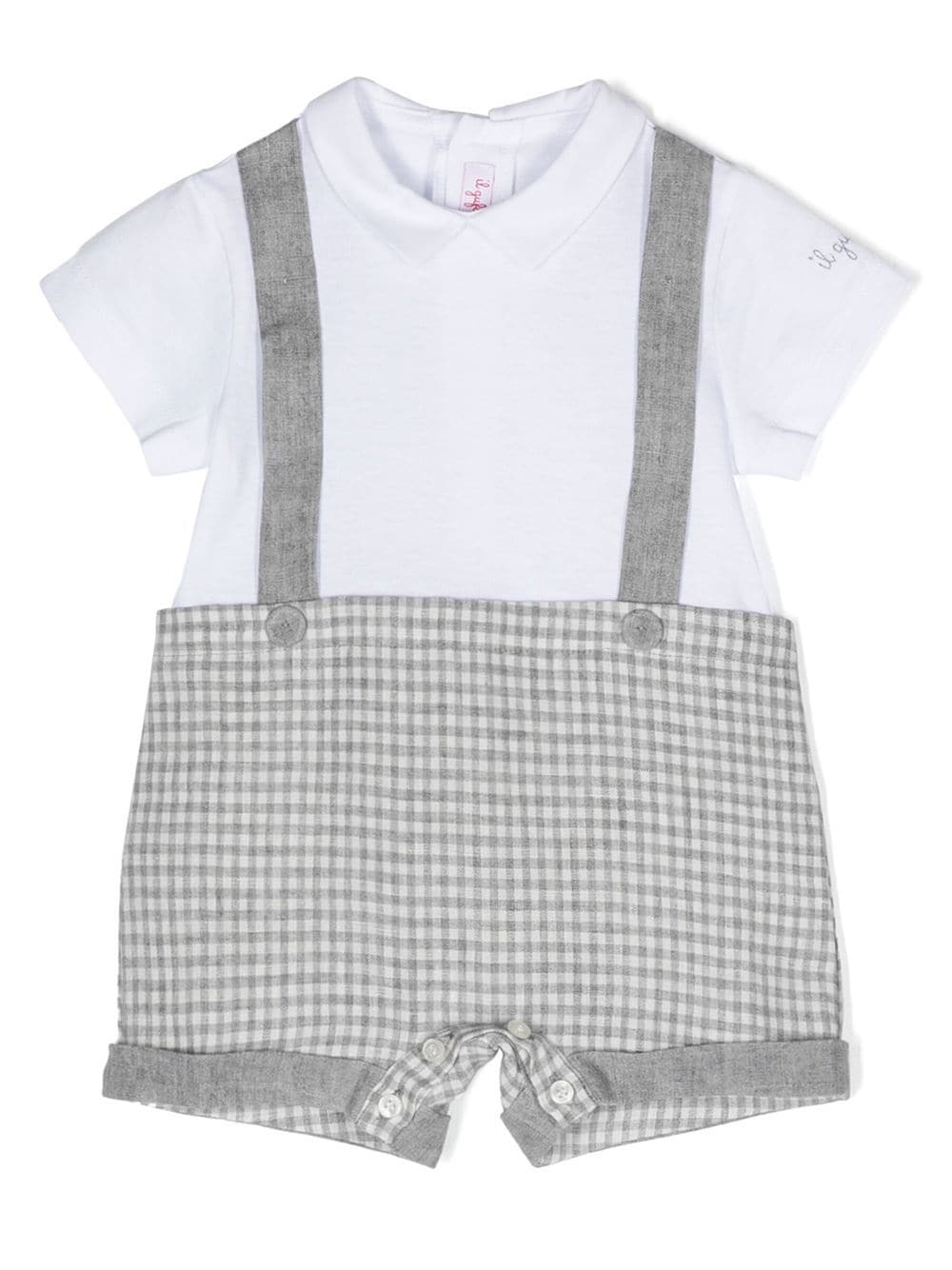 

Il Gufo check-pattern detail jumpsuit romper - White