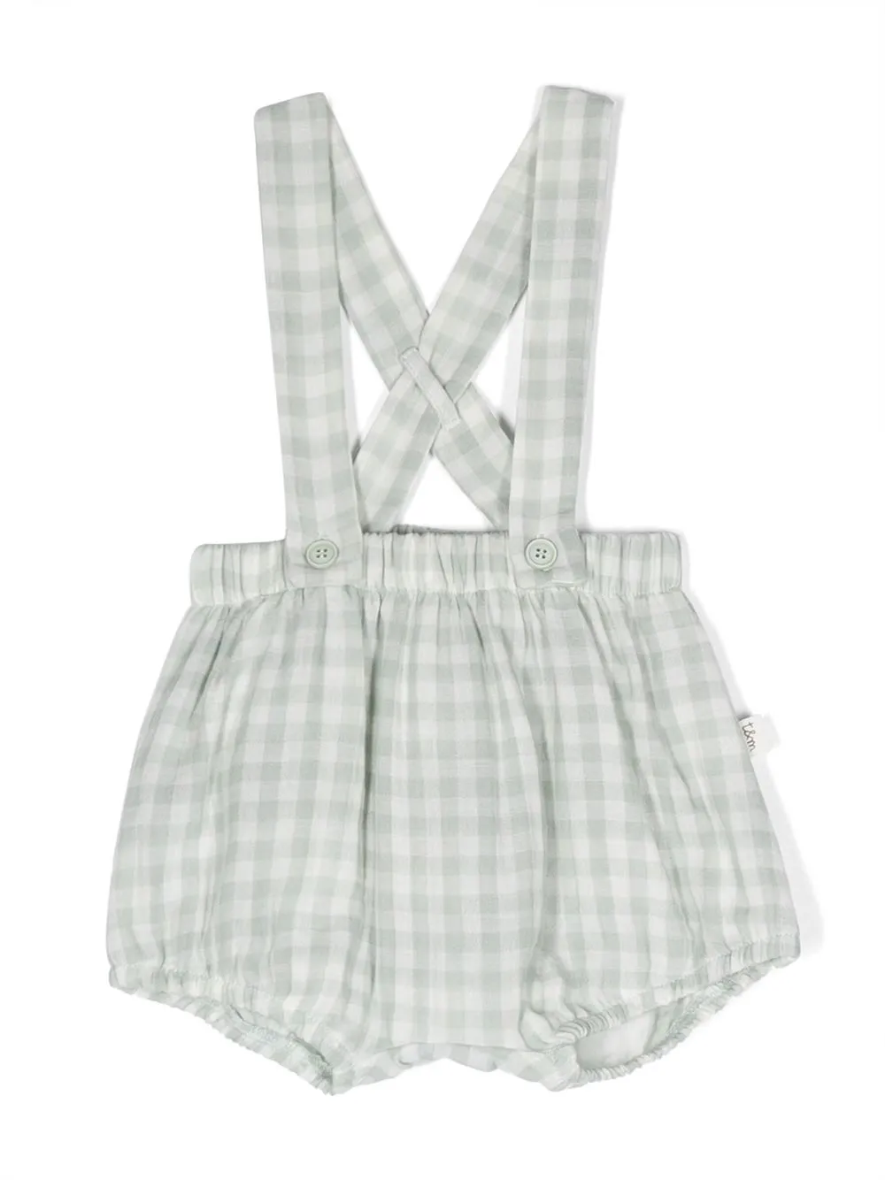 

TEDDY & MINOU check-pattern cotton romper - Green