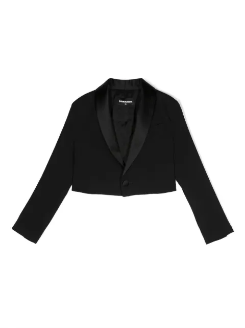 DSQUARED2 KIDS blazer corto con solapas de satén