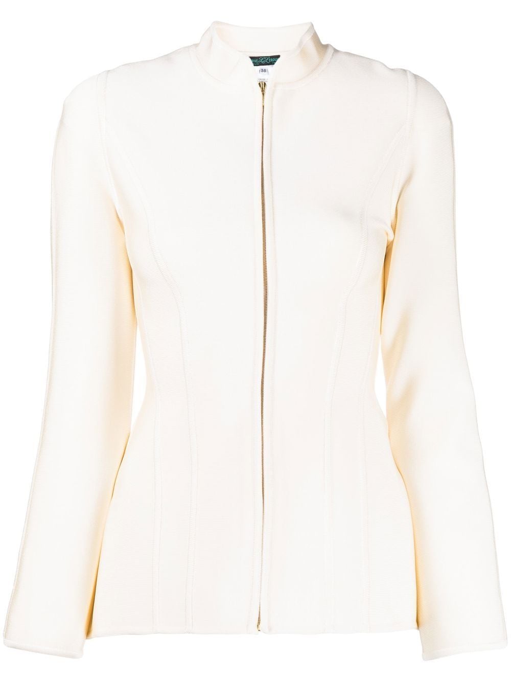 Herve L Leroux Zip-up Stretch Jacket In White