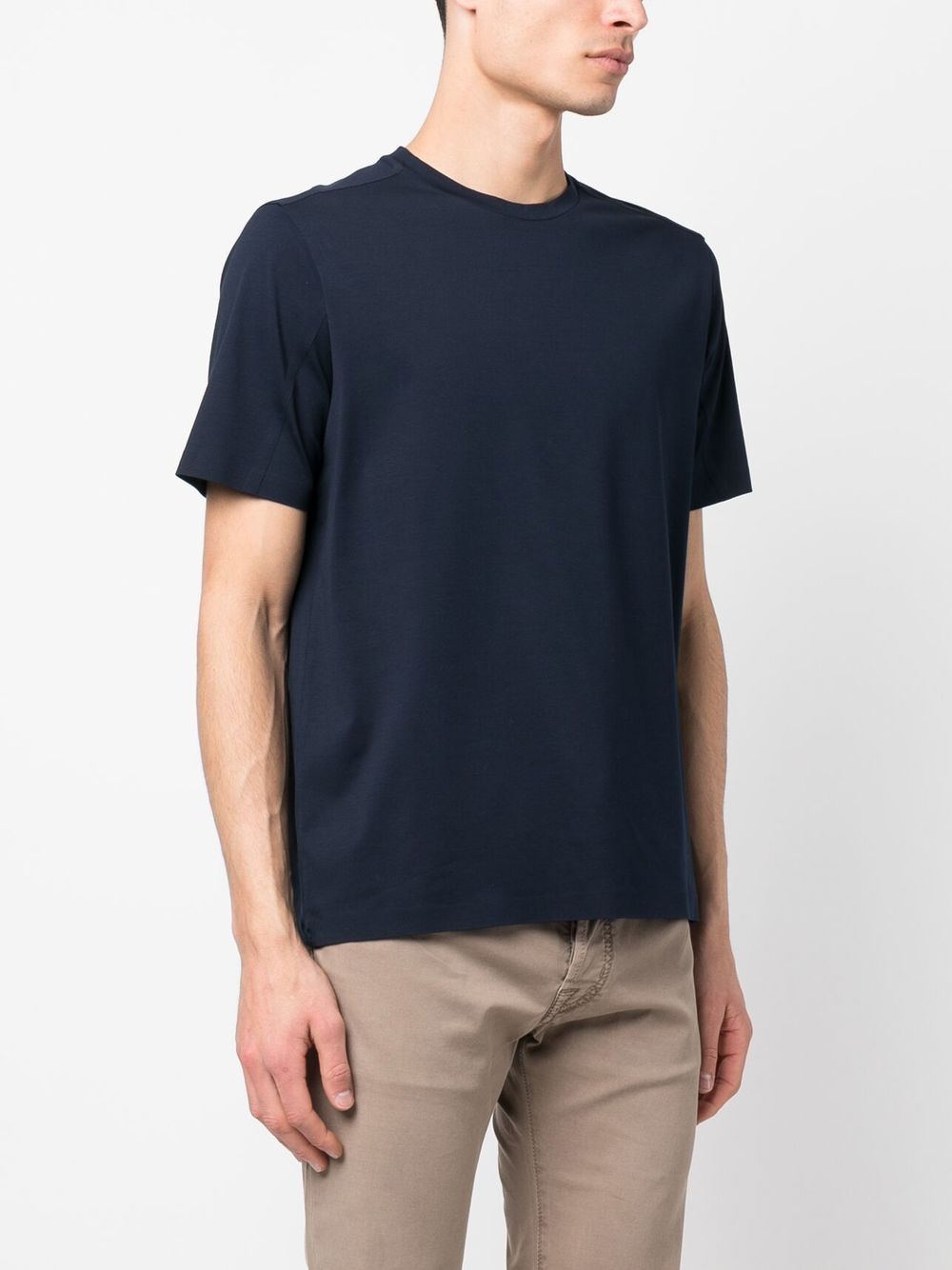 Shop Herno Shortsleeved Crew-neck T-shirt In Blue