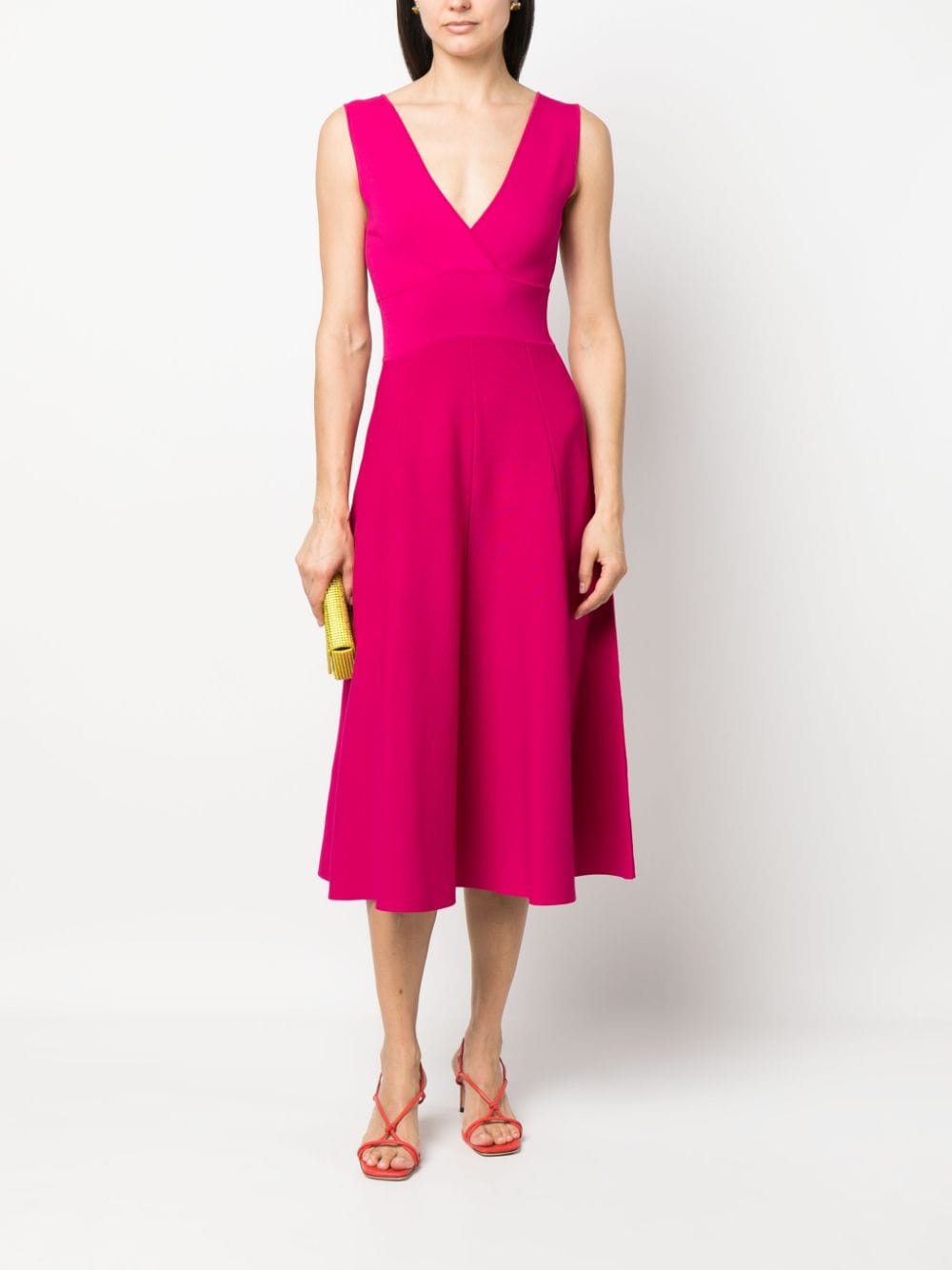 P.A.R.O.S.H. Midi-jurk met V-hals - Roze
