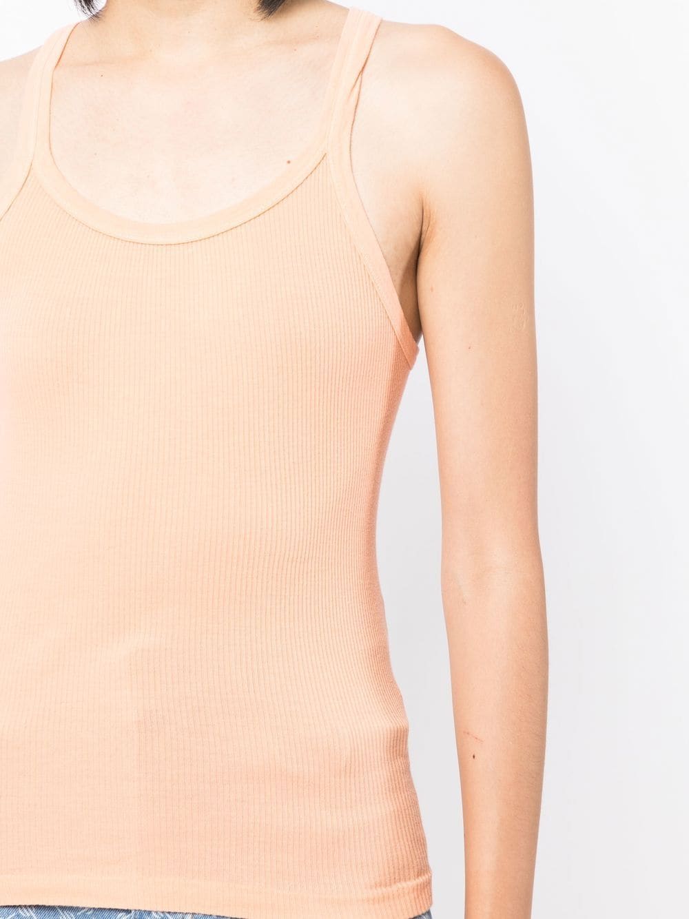 Shop Re/done Ribbed-knit Tank Top In Orange