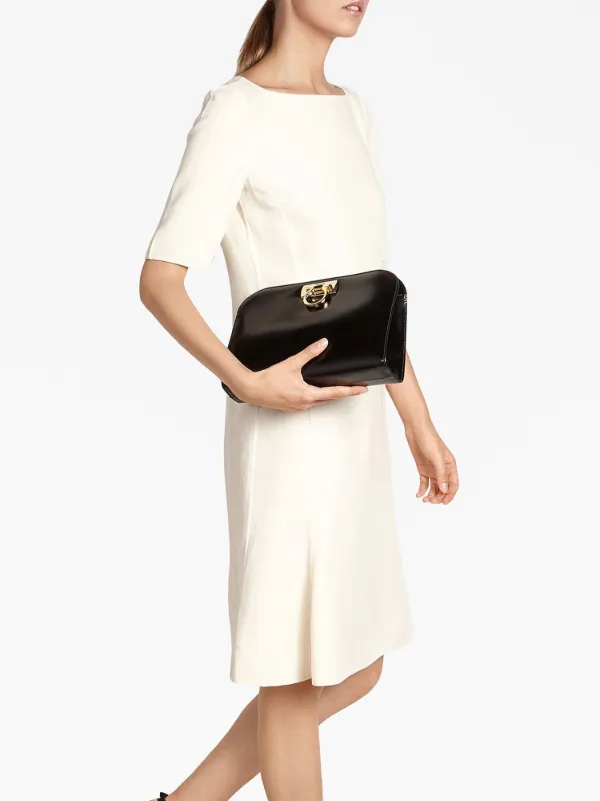 Ferragamo black online clutch