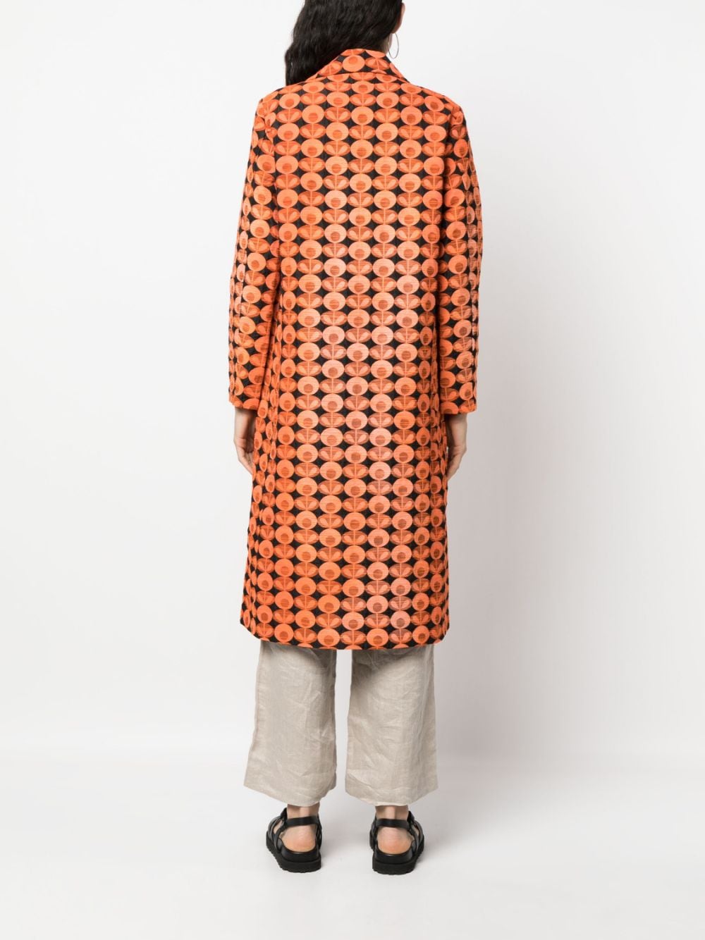 Shop Avant Toi Graphic-print Single-breasted Coat In Orange