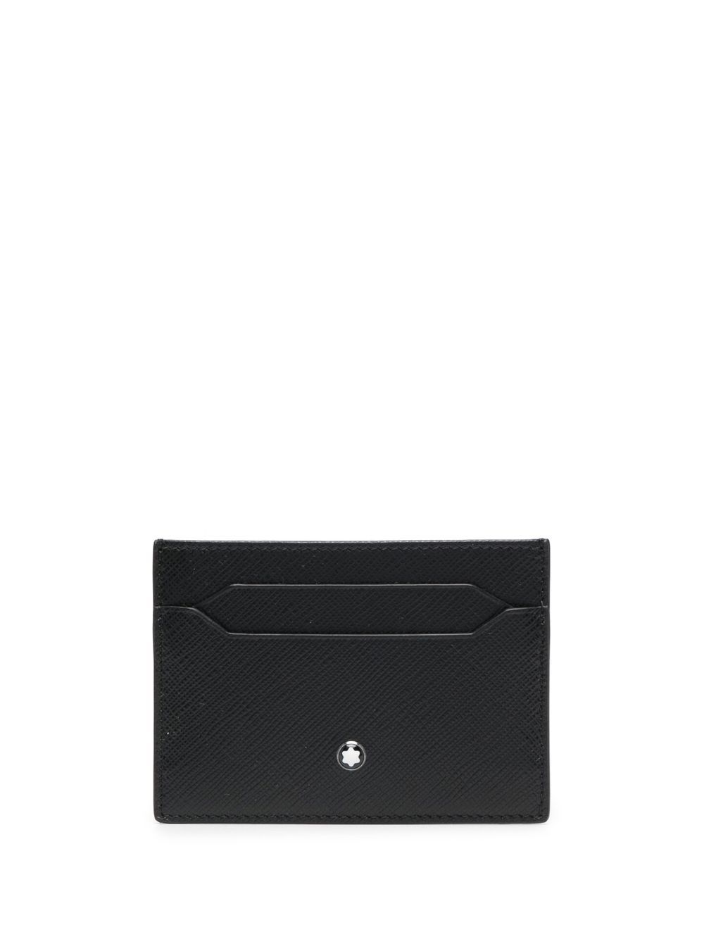 logo-stud leather cardholder