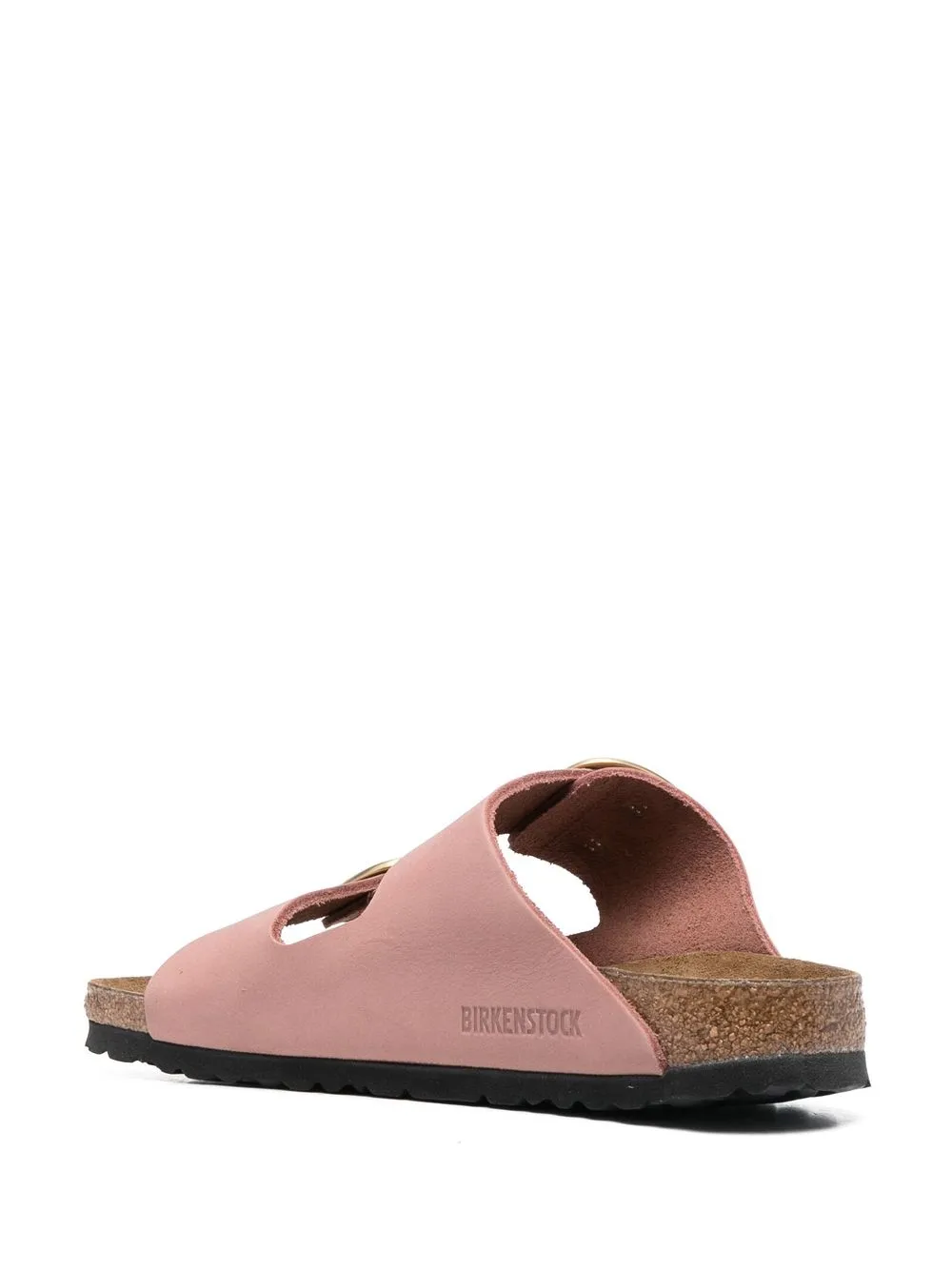 Birkenstock Contoured Pink Leather Sandals With Elegant Buckles In Pink