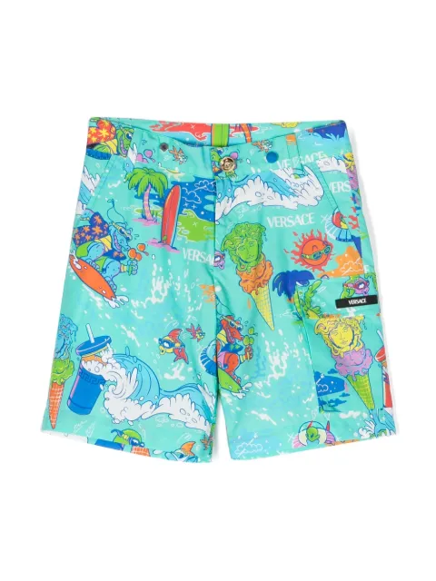Versace Kids Bermuda com estampa gráfica