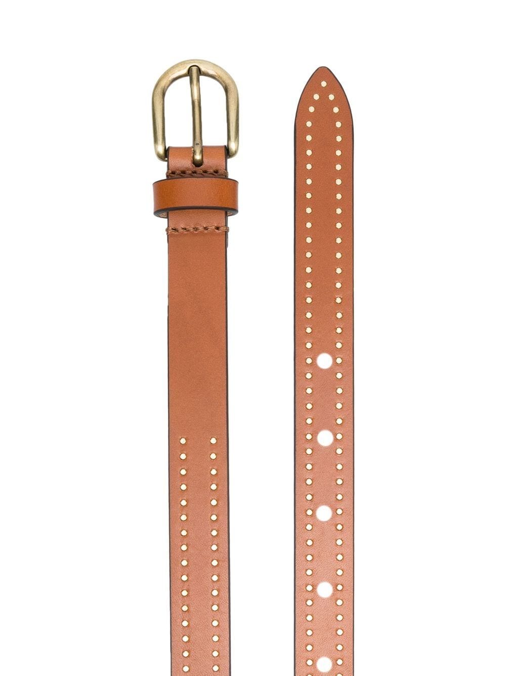 Shop Isabel Marant Kane Stud-detail Belt In Braun