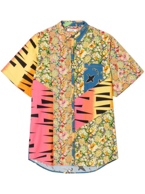 RE/DONE patchwork-design shirt minidress