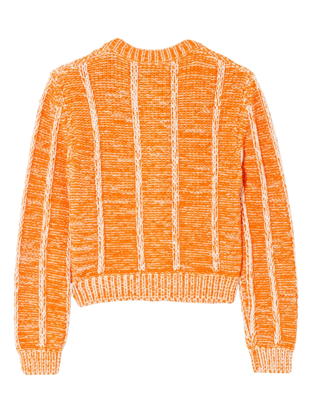 Re/done Two-tone Ribbed Cotton Cardigan In Orange