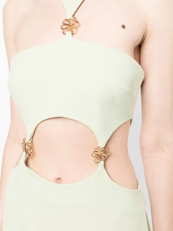 Cult Gaia Olivia Halterneck Cut-Out Dress - Green