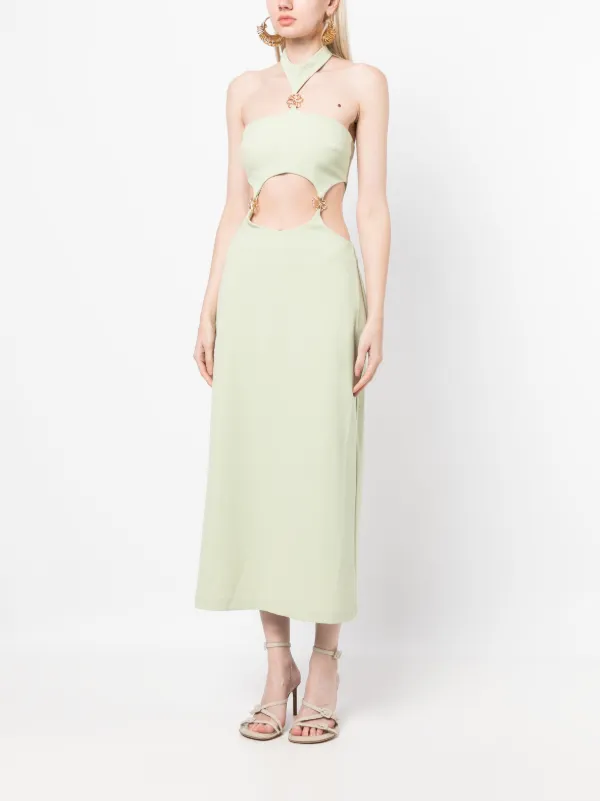 cult gaia green cut out dress CHII GOWN