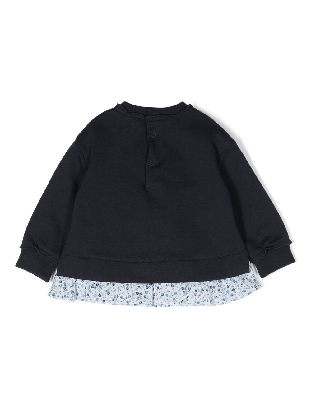 Shop Il Gufo Floral-print Edge Cotton Sweatshirt In Blue