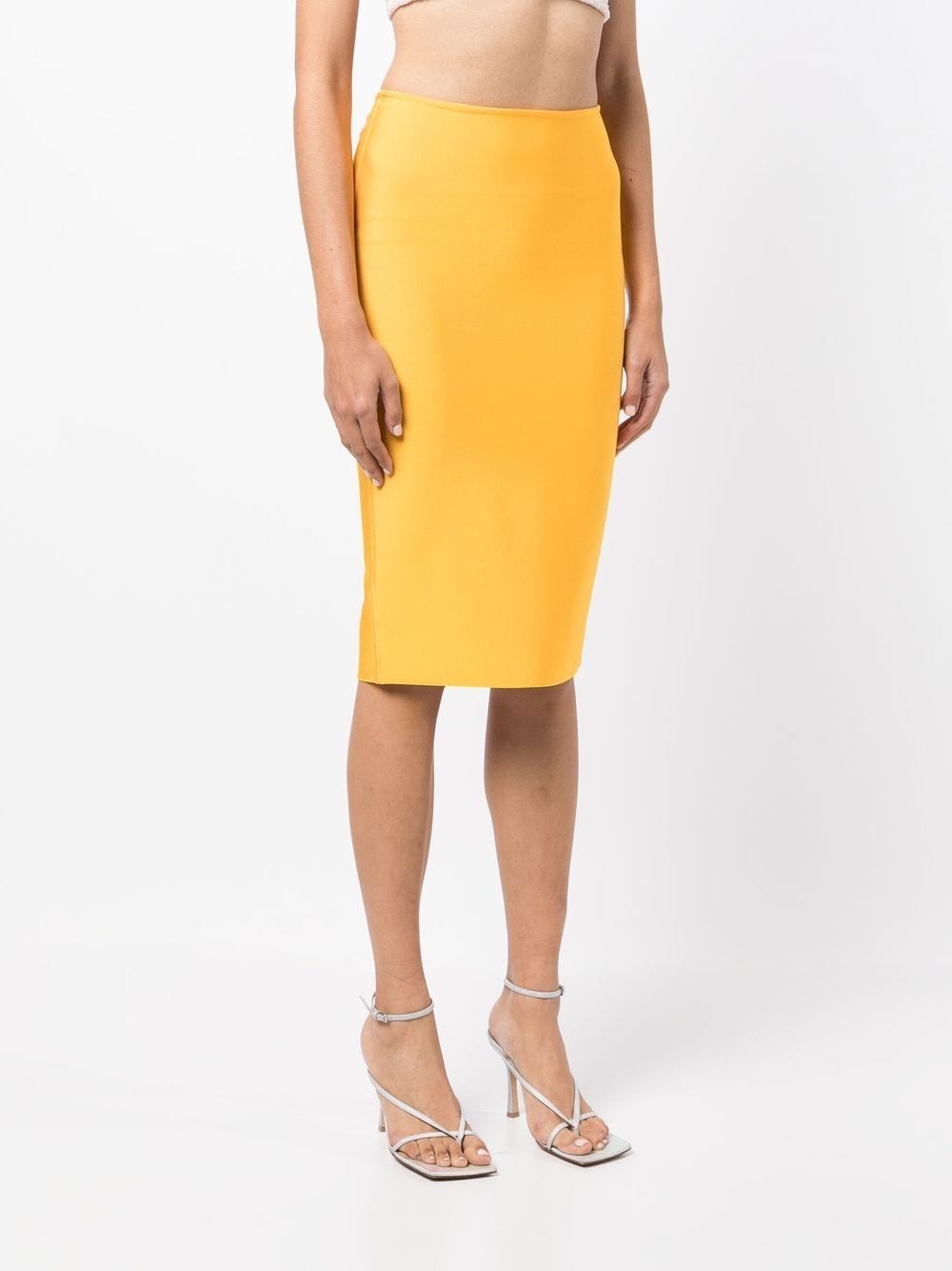 Shop Herve L Leroux Bandage Pencil Skirt In Yellow