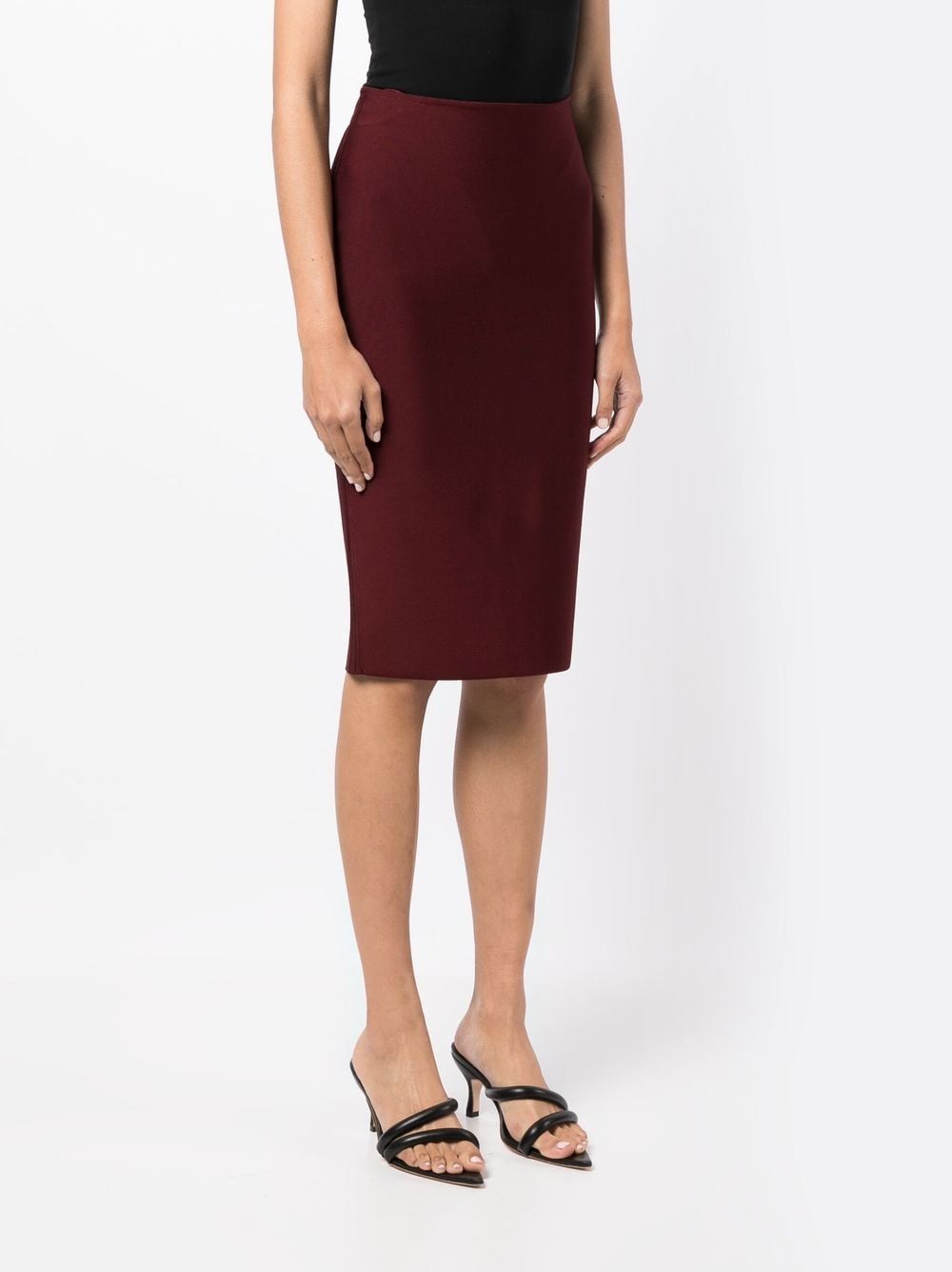 Shop Herve L Leroux Bandage Pencil Skirt In Red