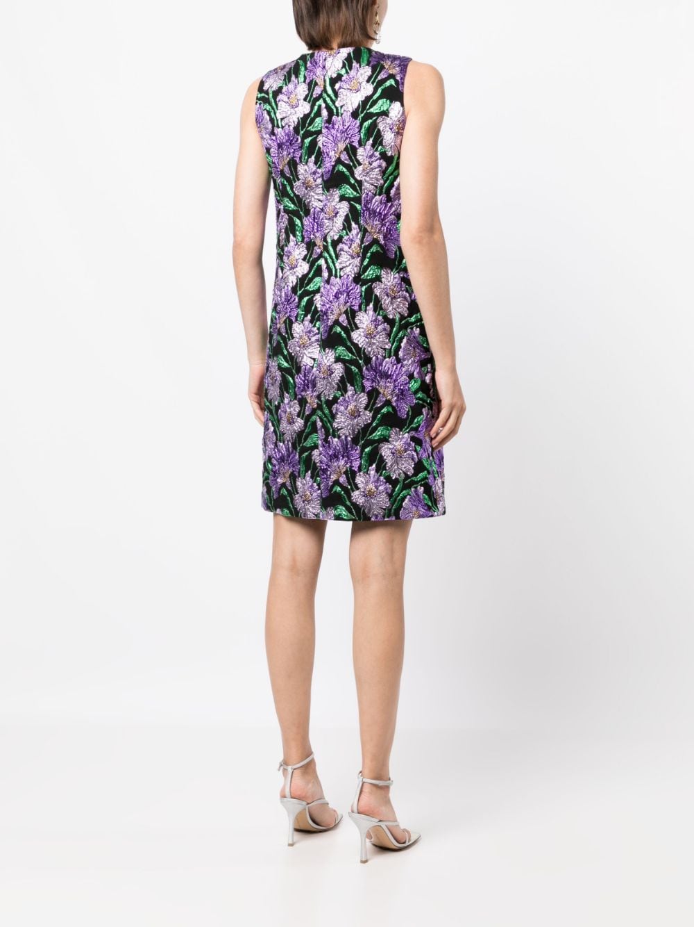 Shop Carolina Herrera Floral-jacquard A-line Mini Dress In Multicolour