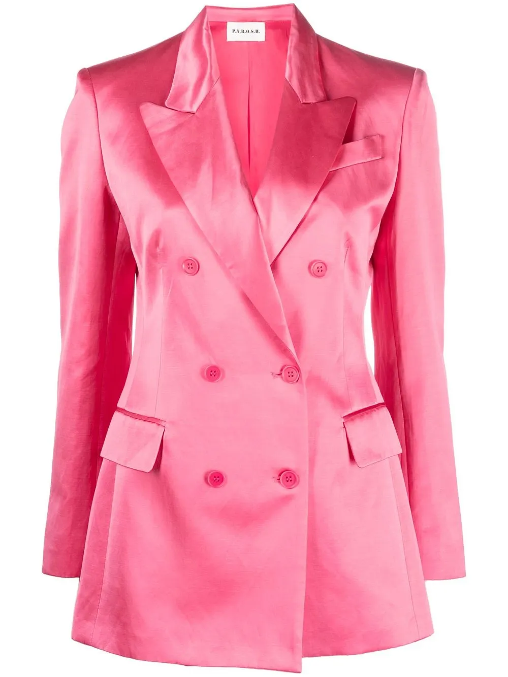 

P.A.R.O.S.H. blazer con doble botonadura y efecto satinado - Rosado