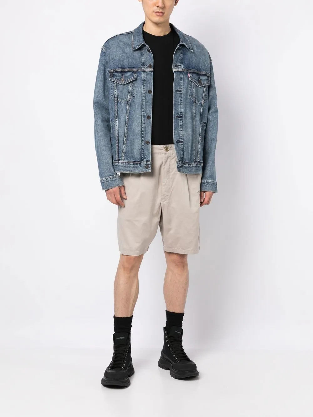 izzue Shorts met geborduurd logo - Beige