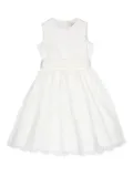 Il Gufo lace-overlay belted dress - White